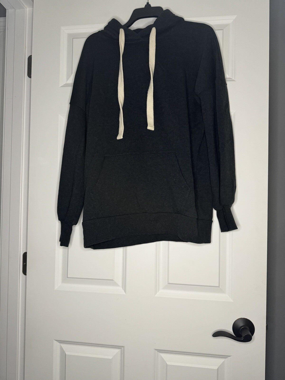 Zenana Hooded Sweatshirt Small Charcoal 