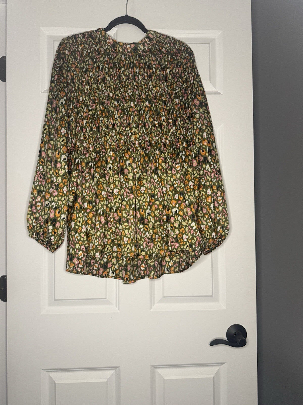 Jodifl 2x Long Sleeve Mix It Up Top Green W Multicolor Print Nwt 45