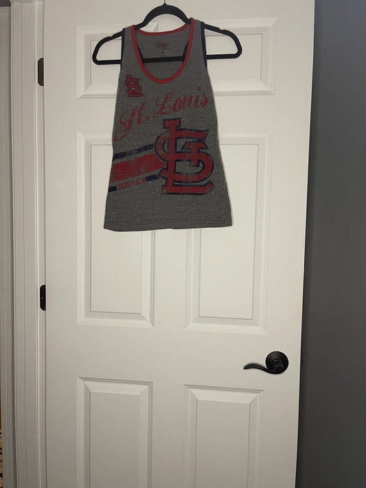 4her St Louis Cardinals Tank Top Small Gray Navy Red