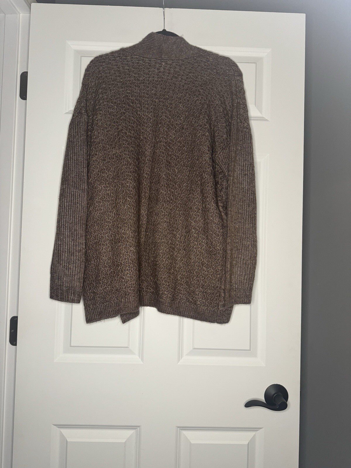 Maurice’s Knit Cardigan Large Brown Cream Heathered 