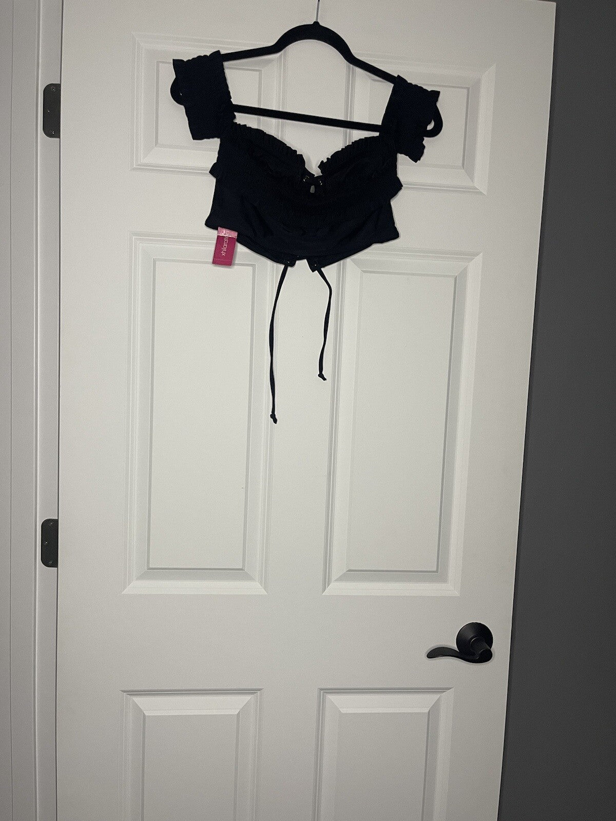 Xhilaration large swimsuit top black NWT