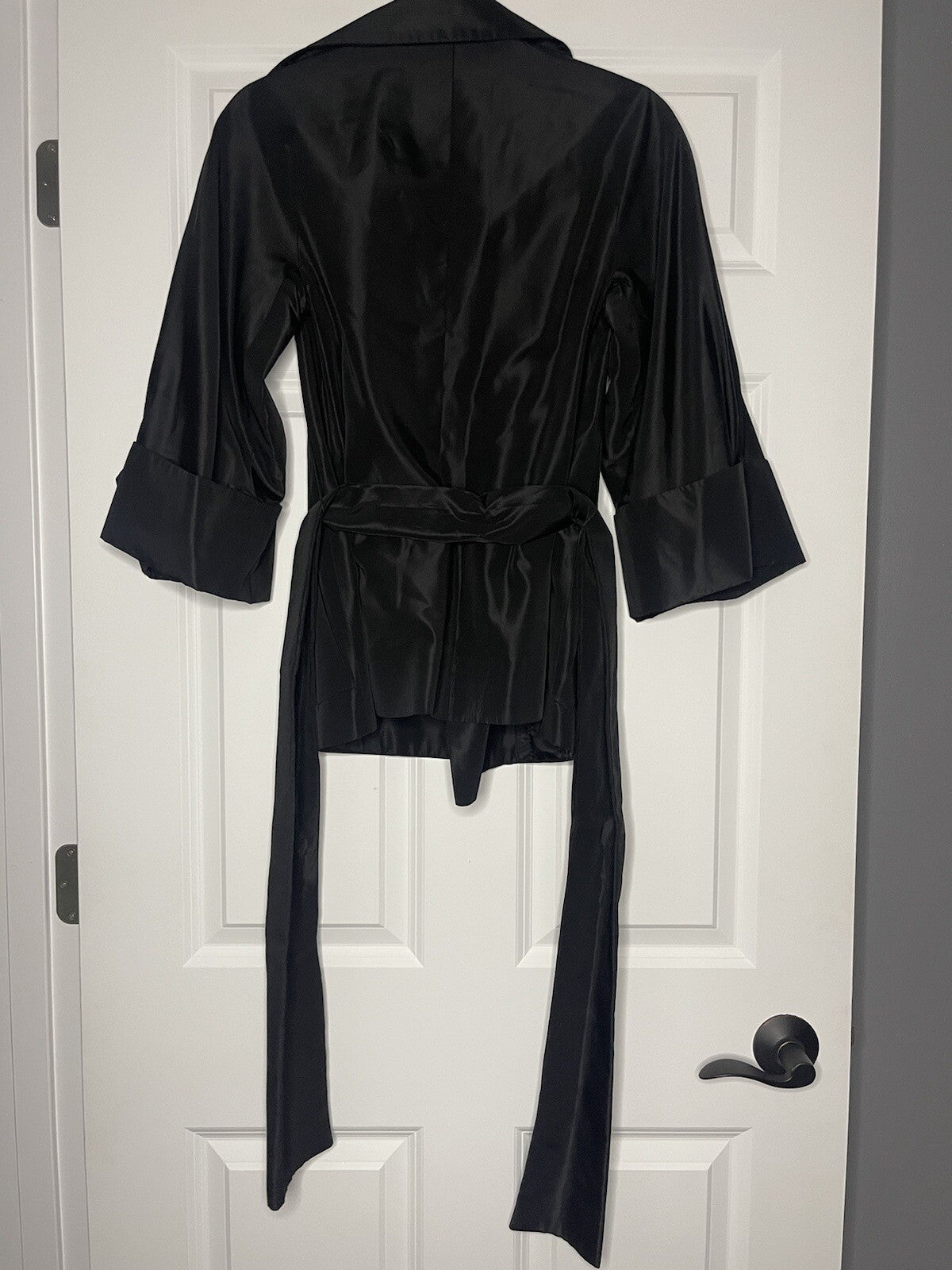 Zara basic coat small black with belt 