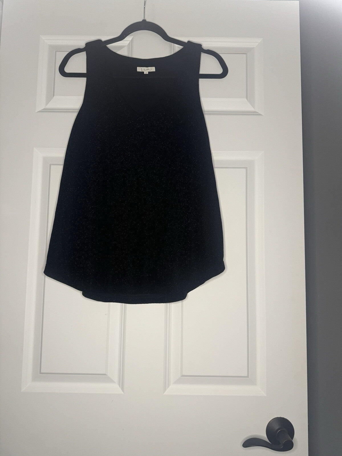Z Supply Sleeveless Black Blouse Small Black W Sparkles 