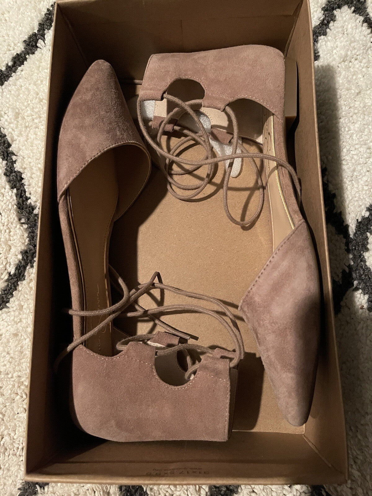 Jessica Simpson taupe strappy flats 8.5 new in box