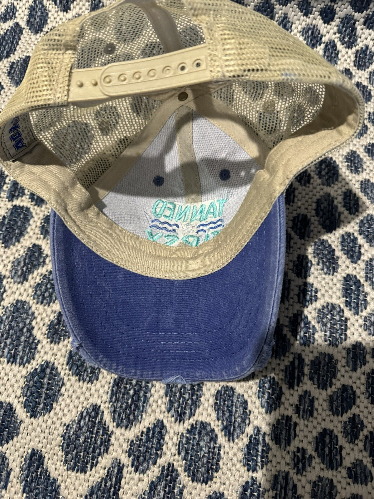Women’s Baseball Cap Tanned And Tipsy Distressed Blue Teal