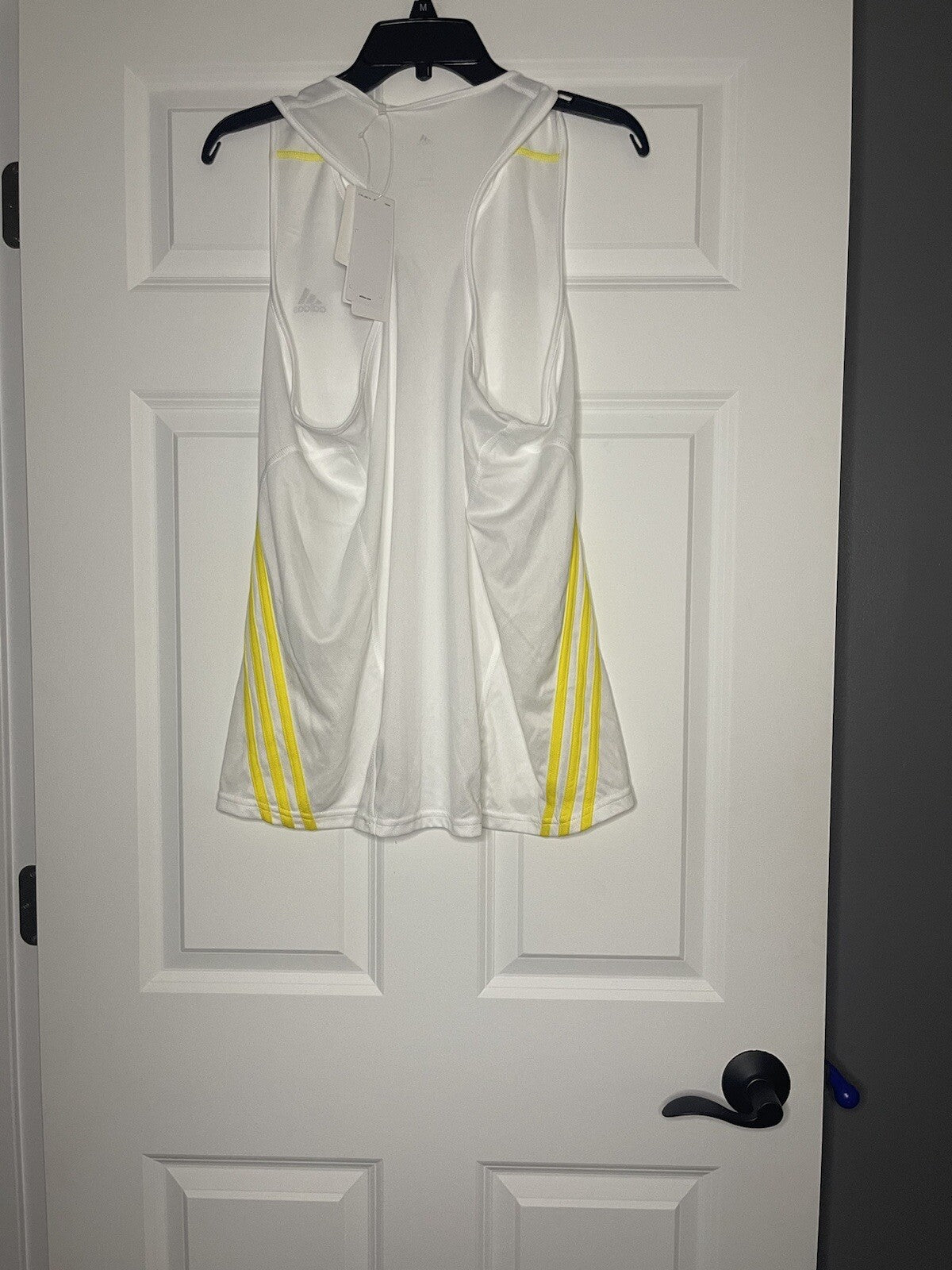 Adidas Climalite tank top xl white with yellow gray logo NWT