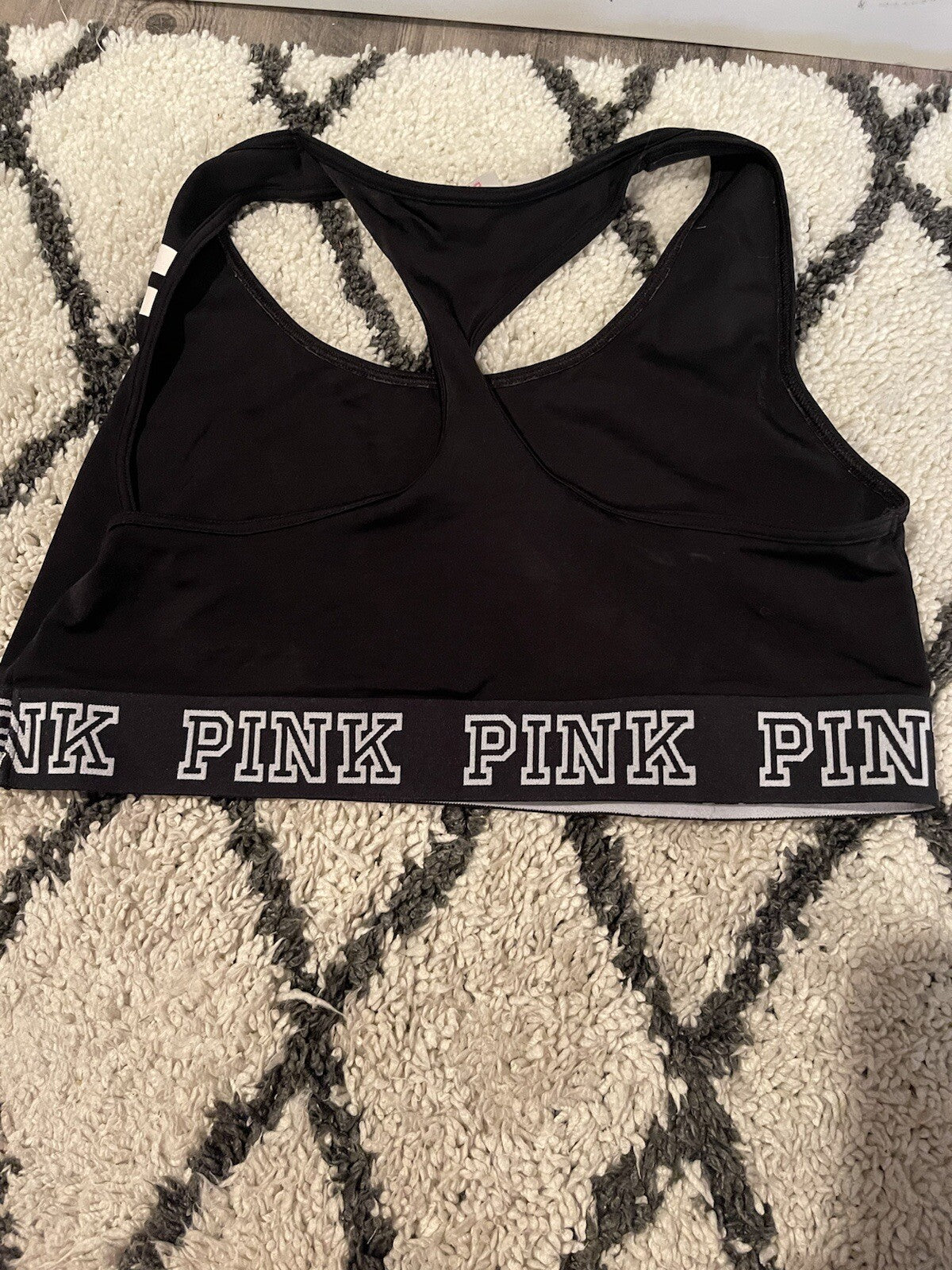Pink By Victorias Secret Sports Bra Large Black And White