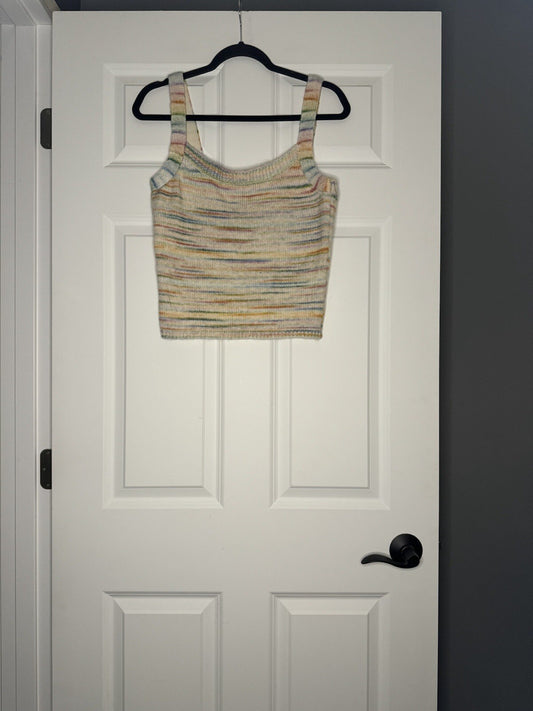 Z Supply Sleeveless Top Sweater Material Large Yellow Green Purple Pink Blue Str
