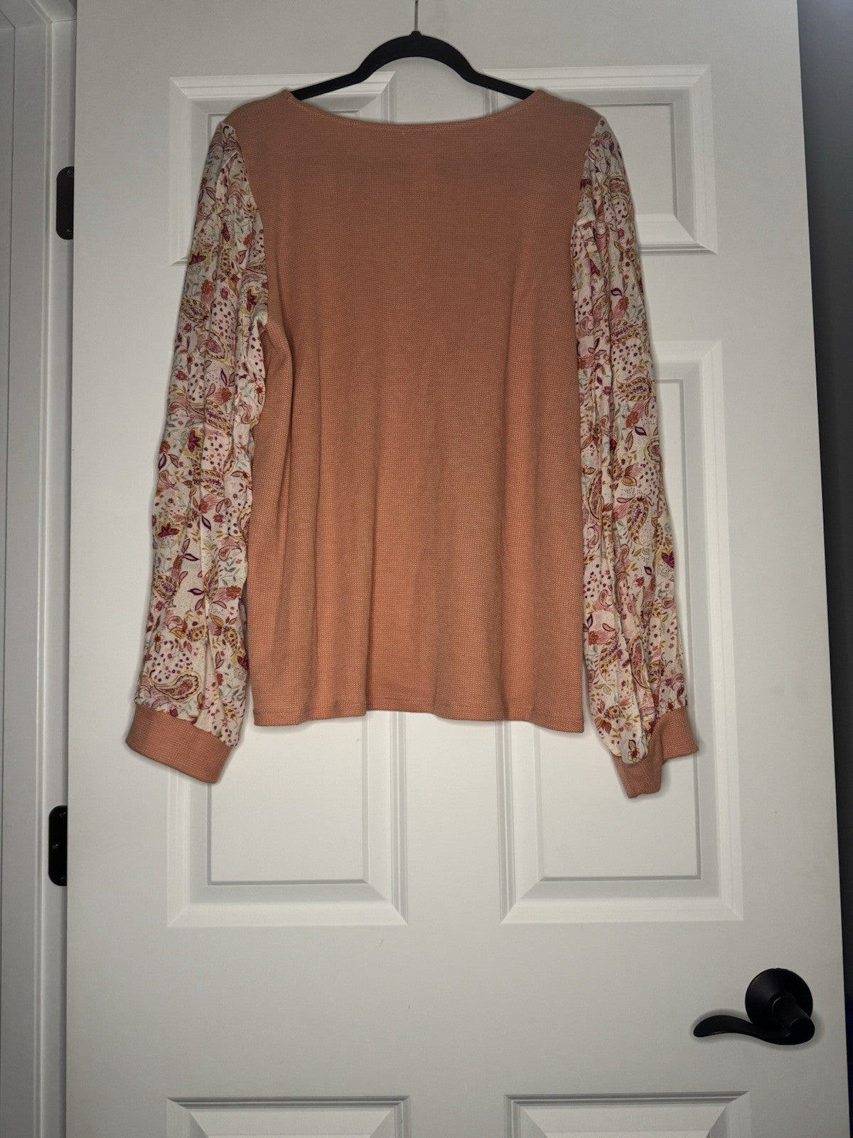 Bibi Long Sleeve Top Extra Large Peach/orange White Yellow Green Pink Floral Sle