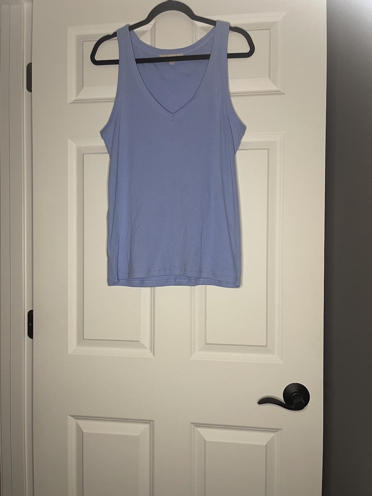 Loft Sleeveless V Neck Blouse Light Blue Large