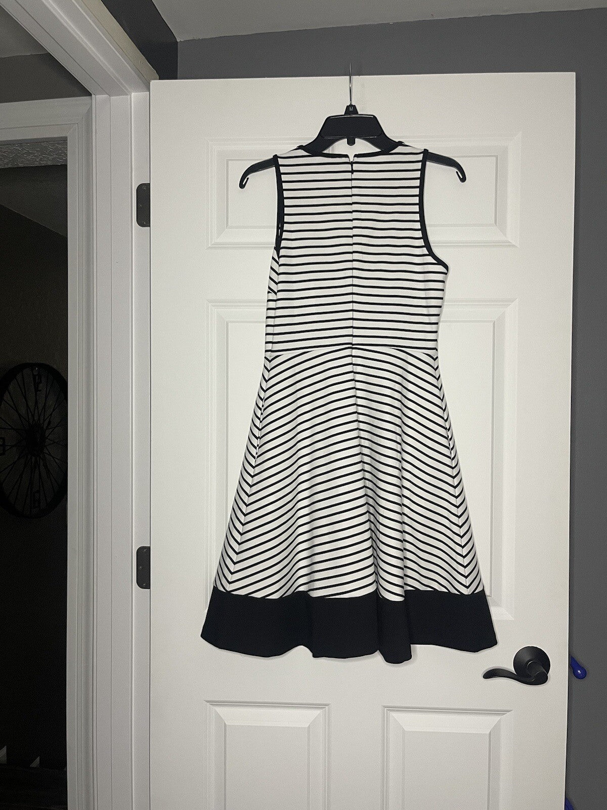 Nicole Miller sleeveless dress small black white stripe NWT 