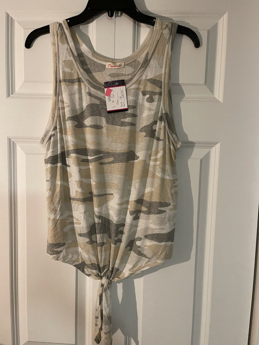 Maronie anna kaytes boutique sleeveless blouse camo large nwt 