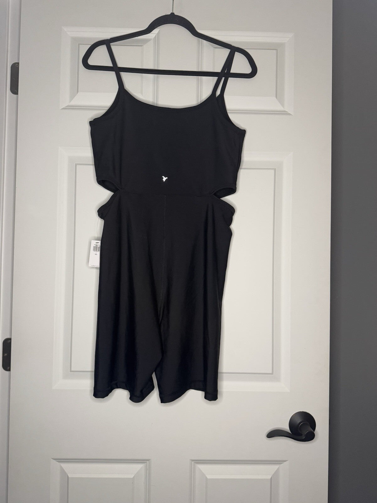 Old Navy Active Powersoft Romper Cutout Sides Large Tall Black Nwt Built In Bra