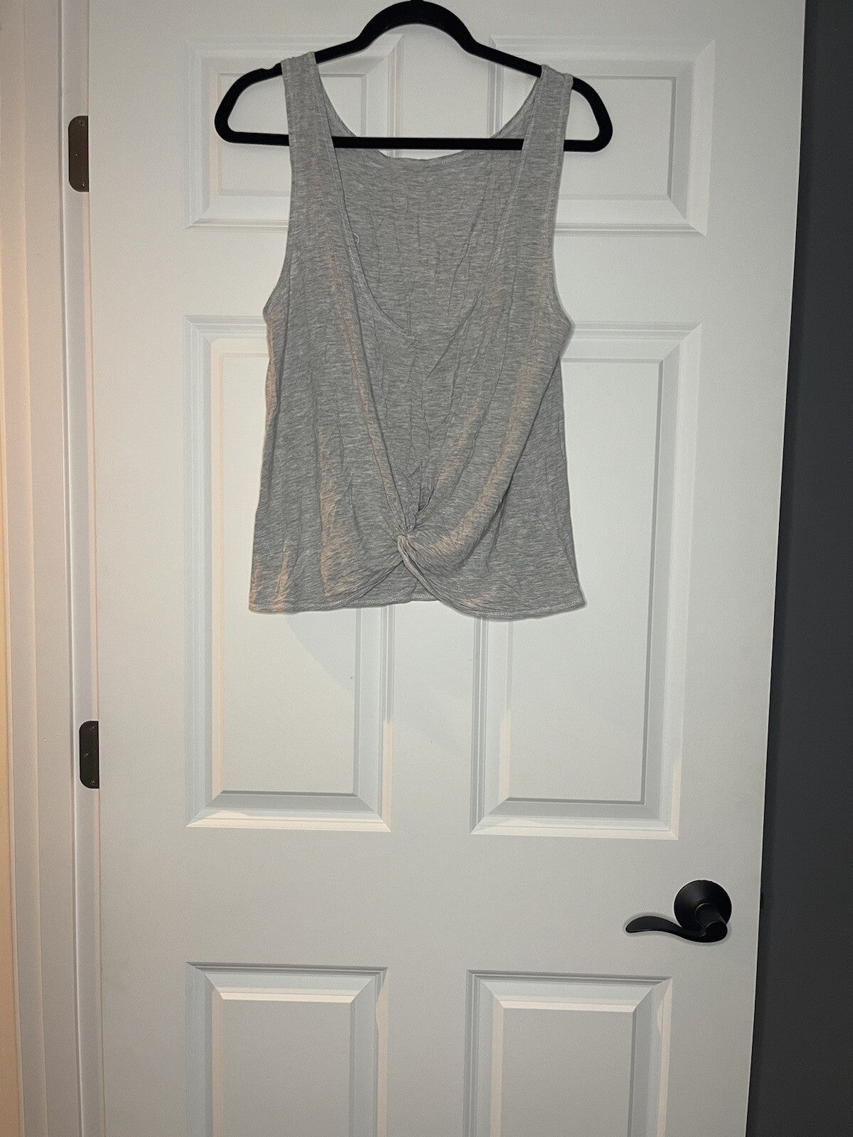Zyia Active twist tank large light gray