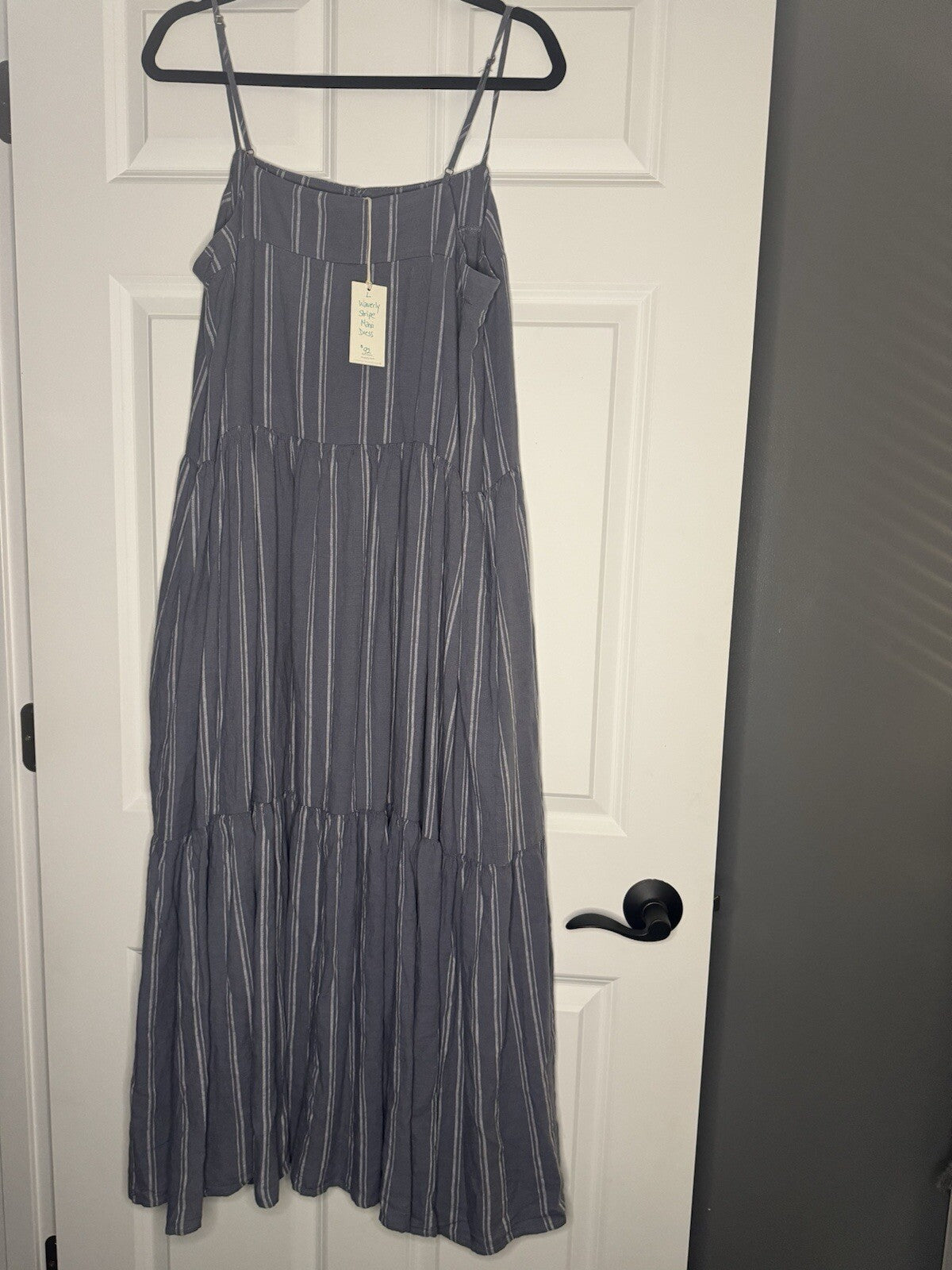 Z Supply Waverly Striped Maxi Dress Sleeveless Blue Gray Nwt 92
