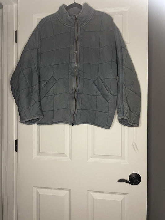 Free People Quilted Jacket Small Blue New With Tags Msrp 198