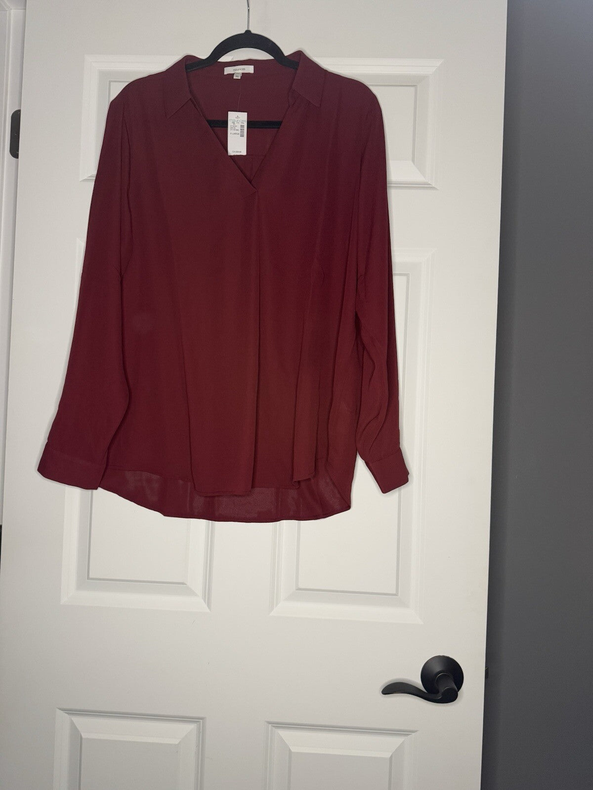 Maurice’s Long Sleeve Blouse Maroon Xl Nwt 