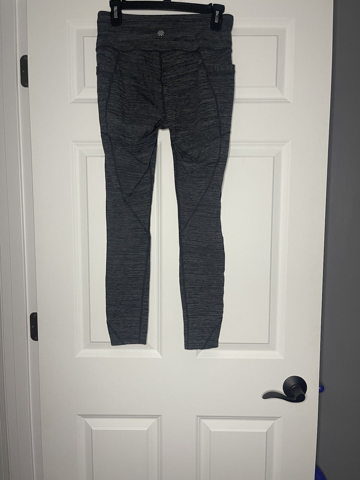 Athleta leggings charcoal stripe medium