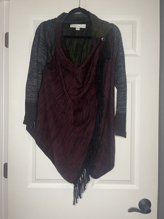 Curio new york medium sweater plum black charcoal