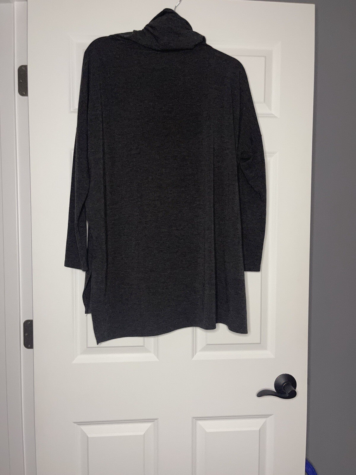 Zenana long sleeve turtleneck blouse small charcoal