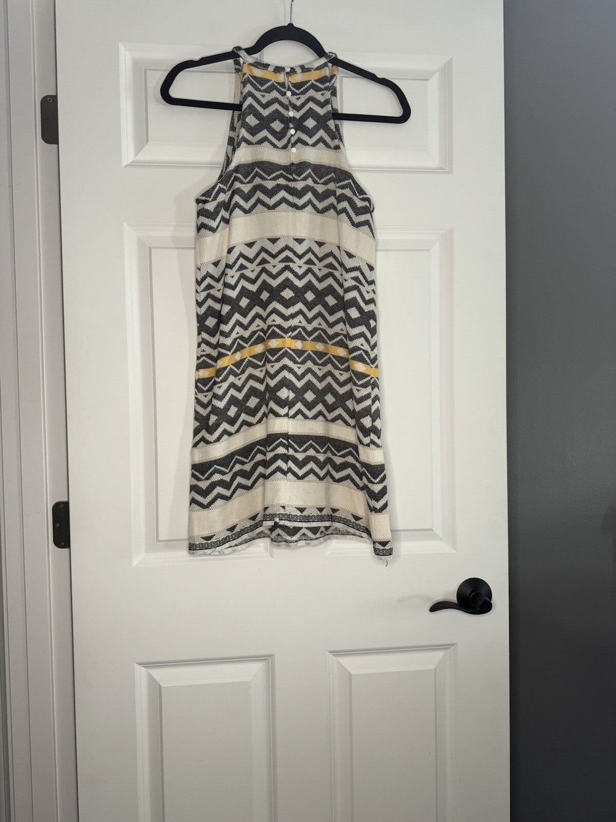 Jack Sleeveless Dress Size Small Blue Yellow Cream Print 