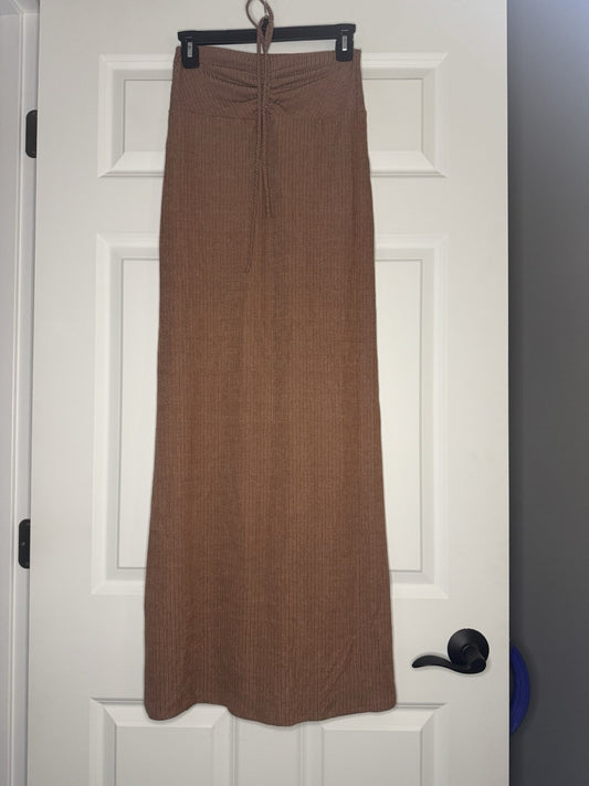 Willow And Root Halter Dress Brown White Mix Medium