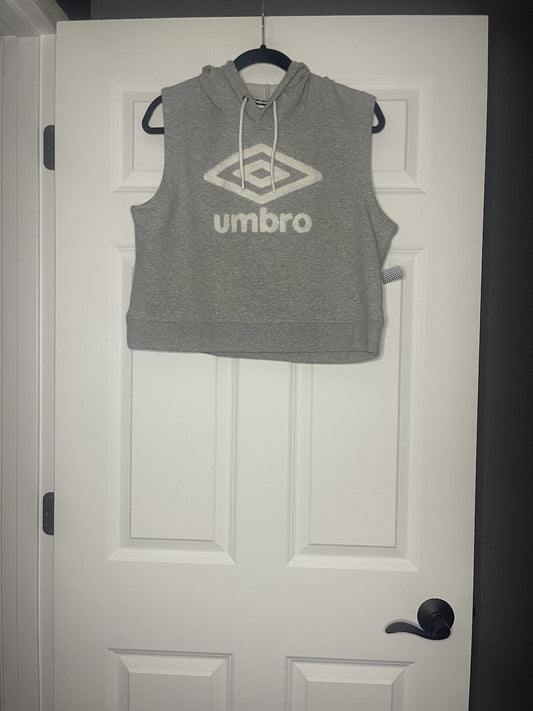 Umbro sleeveless cropped sweatshirt large gray NWT
