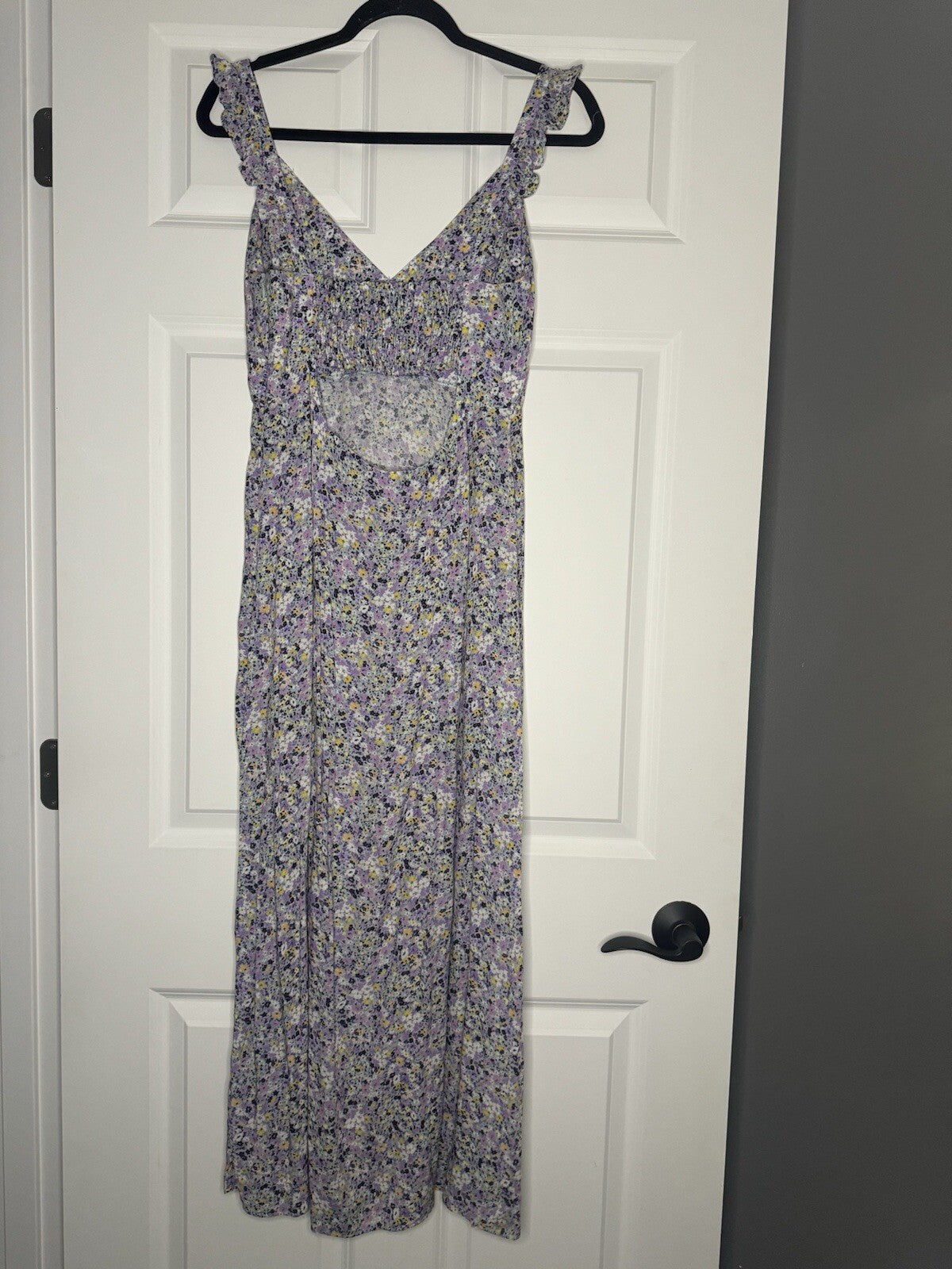 Zara Sleeveless Dress Medium Slit In Side Purple Blue Yellow White Floral 