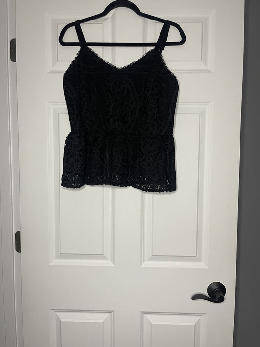 Skies are blue sleeveless lace blouse black medium NWT
