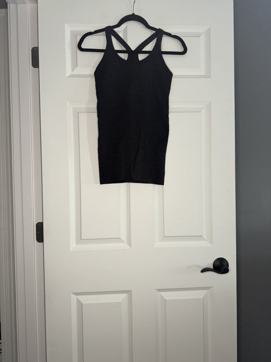 Lululemon Charcoal Ribbed Racerback Size 4 Built In Bra No Padding 