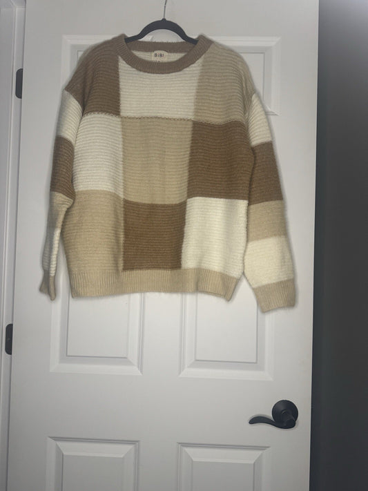 Bibi Sweater Beige Tan Cream Xl 