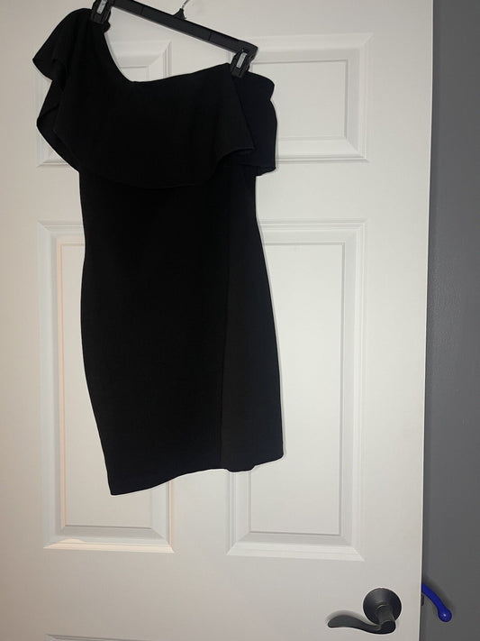 Emerald Sundae one shoulder dress large black 
