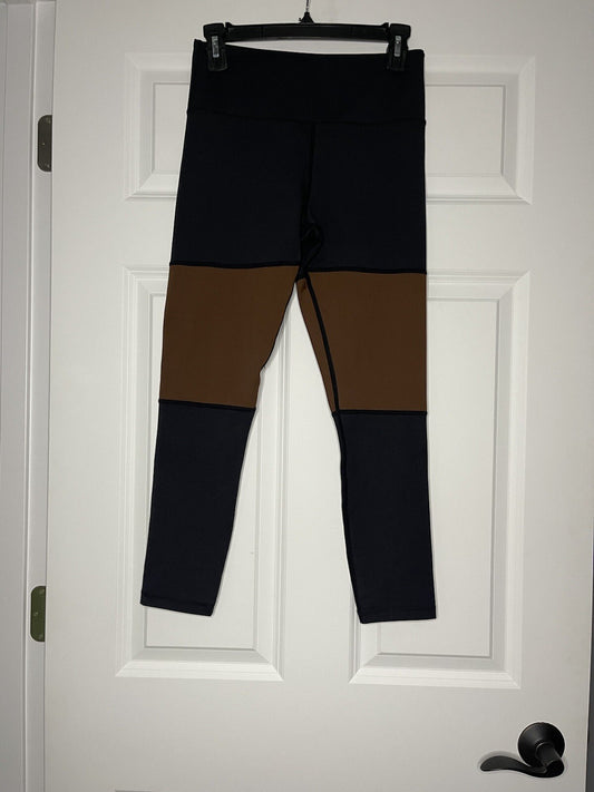 Zyia active leggings 6-8 black brown color block