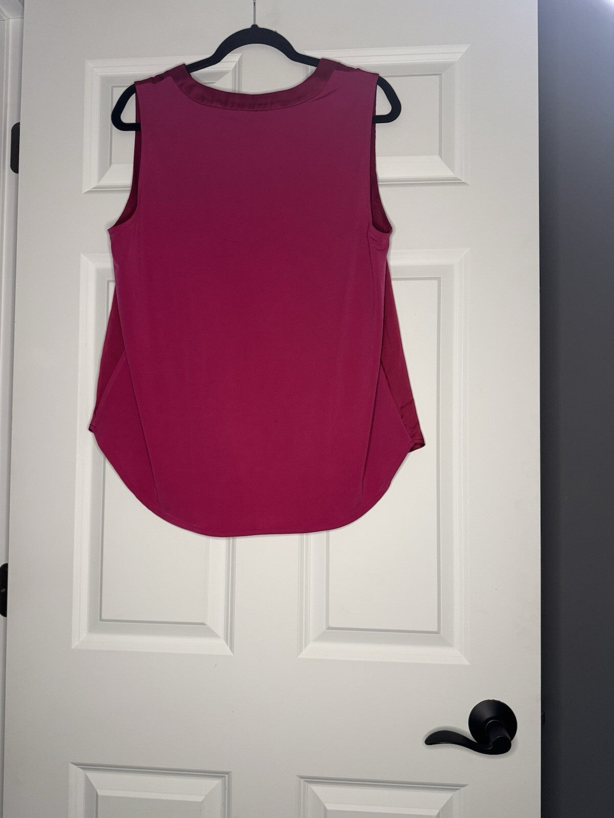 Ann Taylor Loft Sleeveless Blouse Shiny Pink Material 