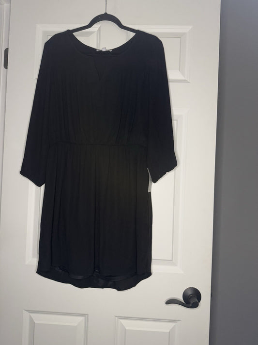 Dr2 Long Sleeve Dress Large Black Elastic Cuffs Nwt 