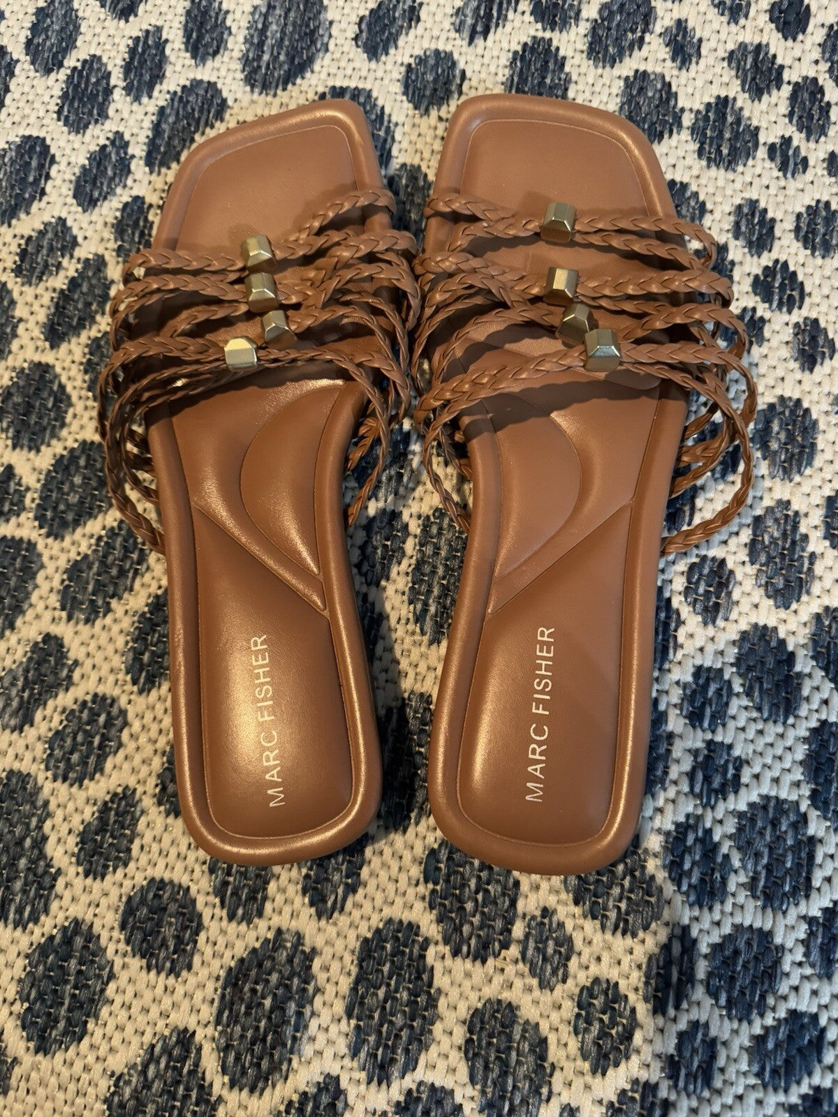 Marc Fischer Woven Strap Sandals 8.5 Brown