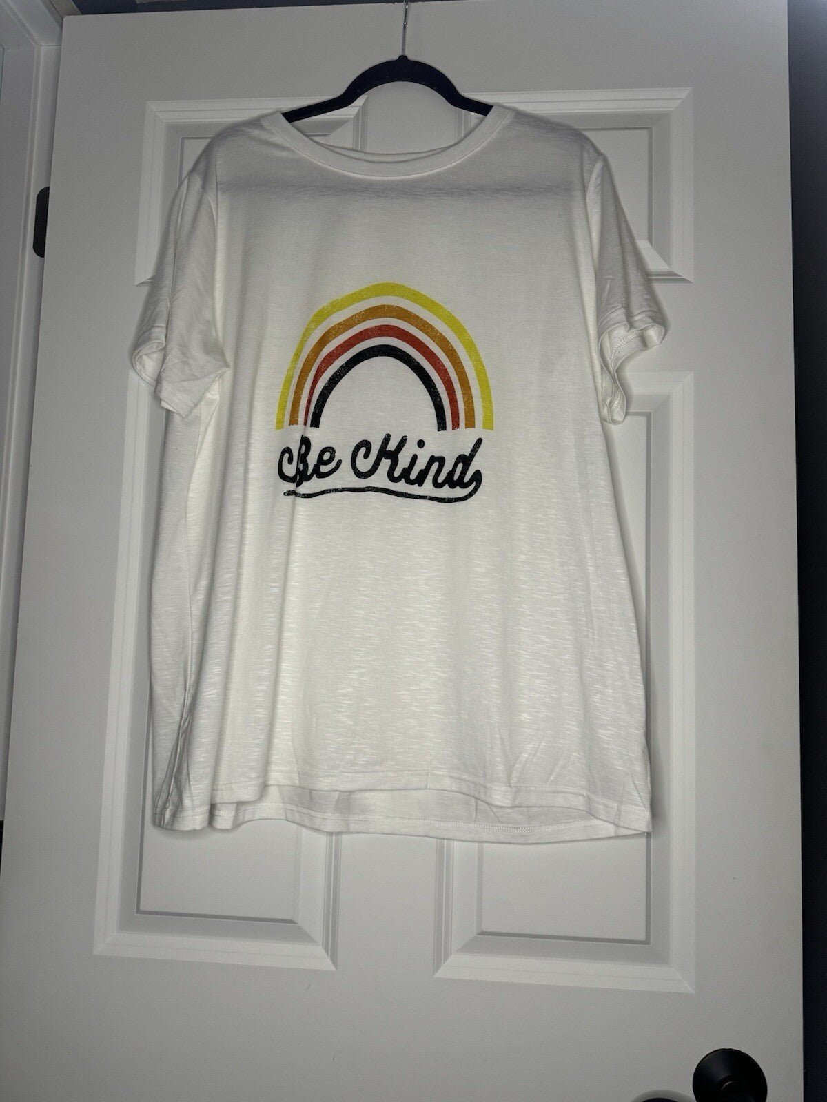 Unbranded T Shirt 2x White W Multi Graphic Be Kind