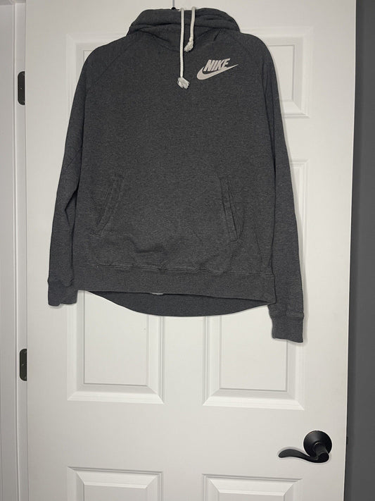 Nike hooded sweatshirt gray with cream logo xl