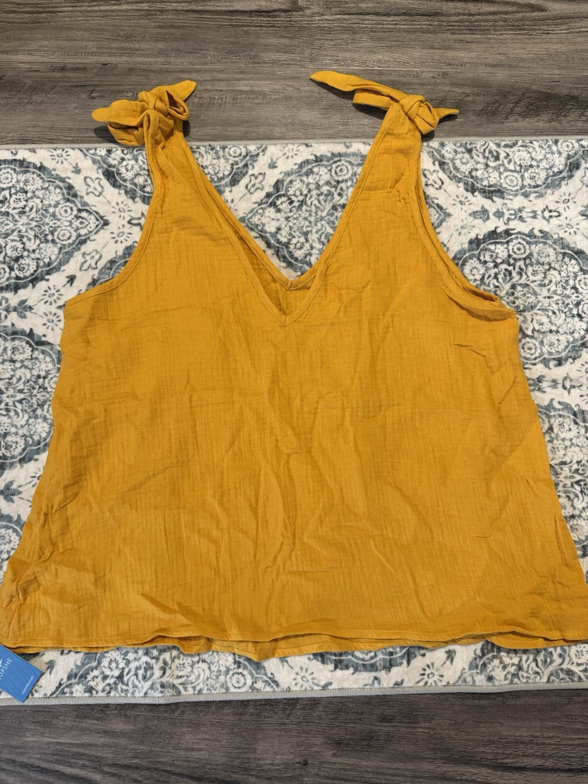 Cupshe Mustard Coverup Top Large Nwt 