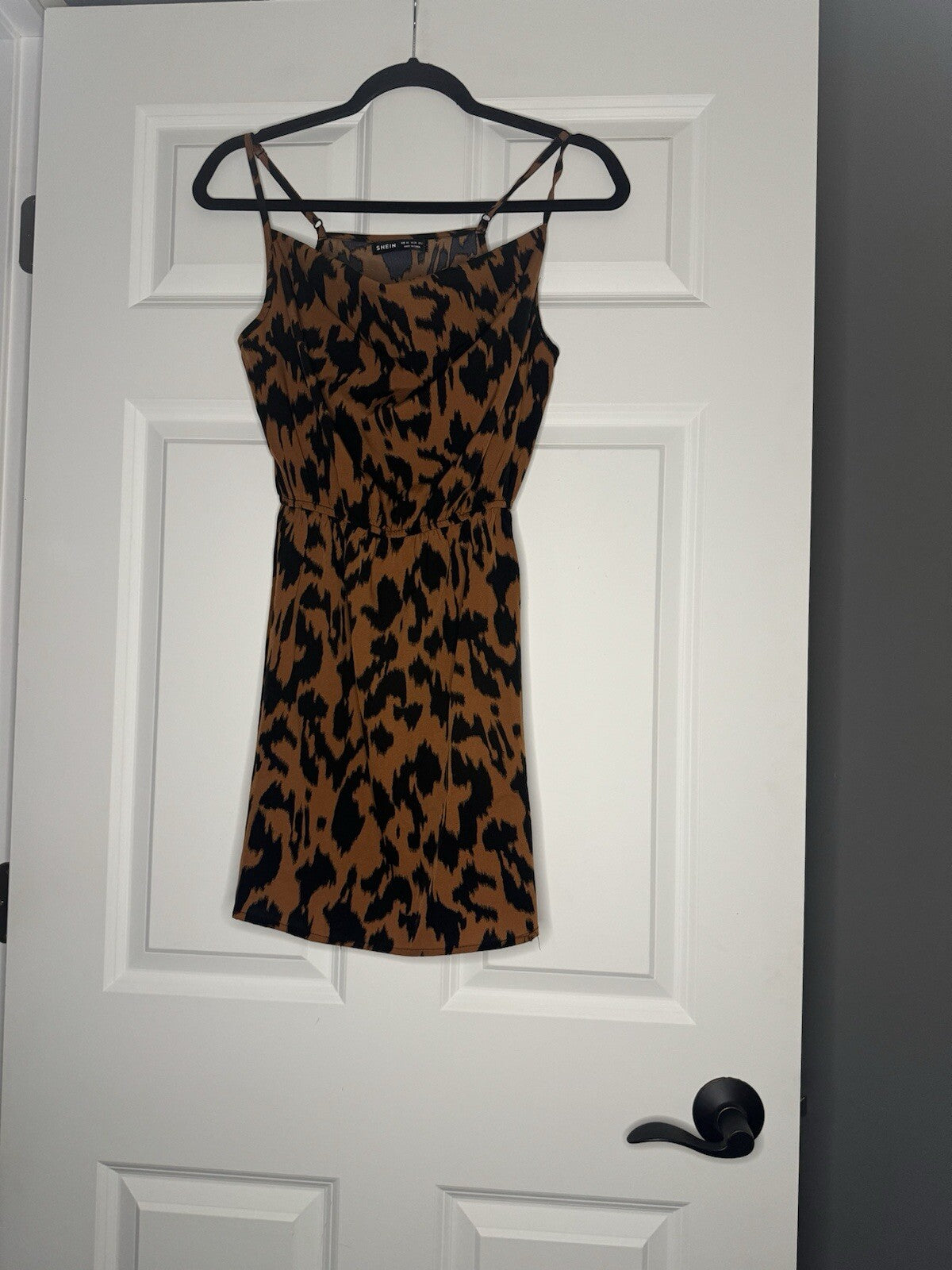 SHEIN Sleeveless Dress Brown Black Animal Print XS