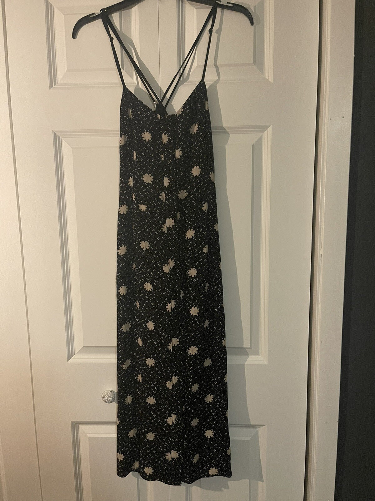 The Korner dress size large black beige floral nwt Originally $118