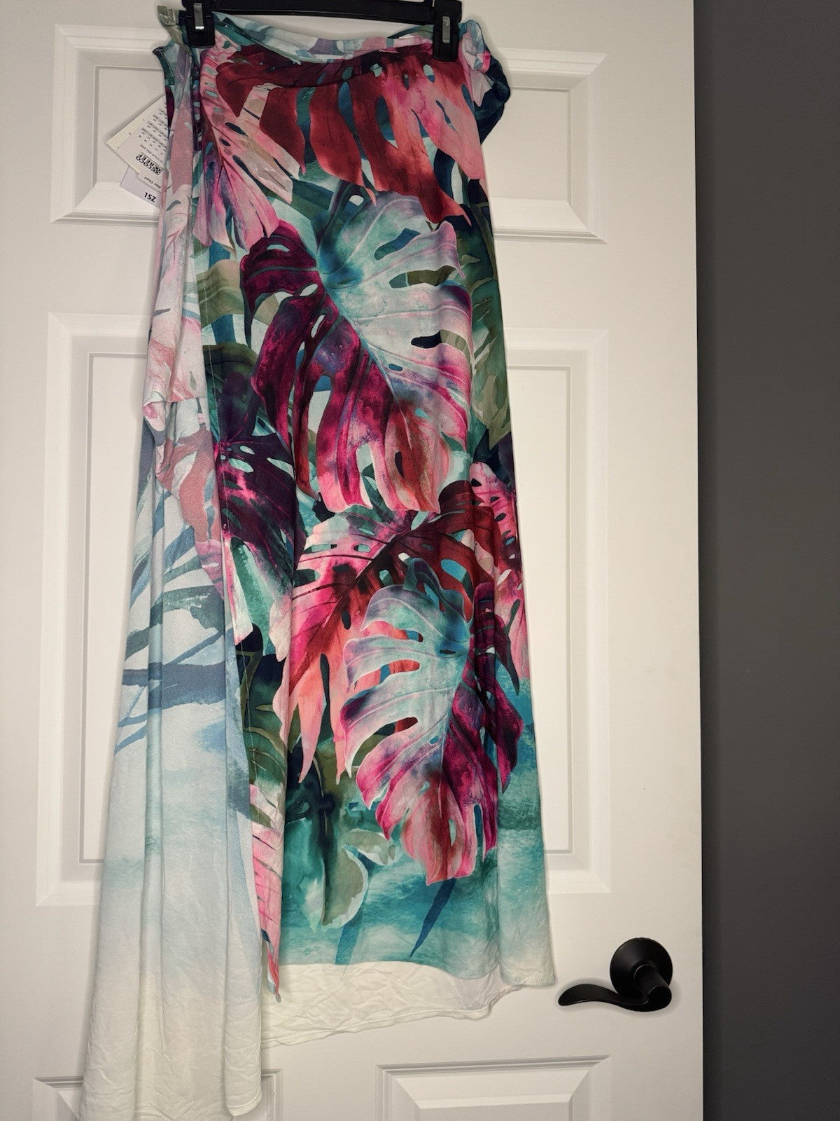 Coco Reef Sarong Wrap Teal Pink Green Floral Print Nwt 84