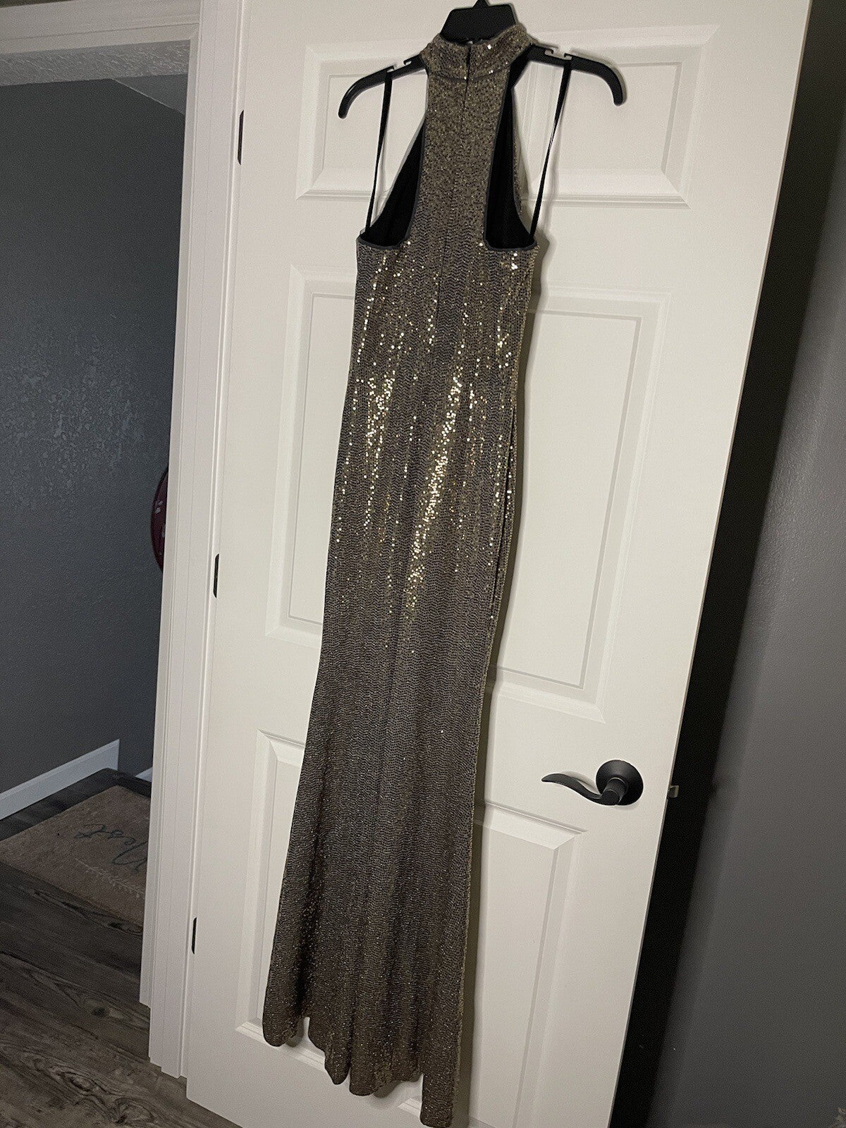 Betsy And Adam Sleeveless Dress Size 6 Black And Gold 