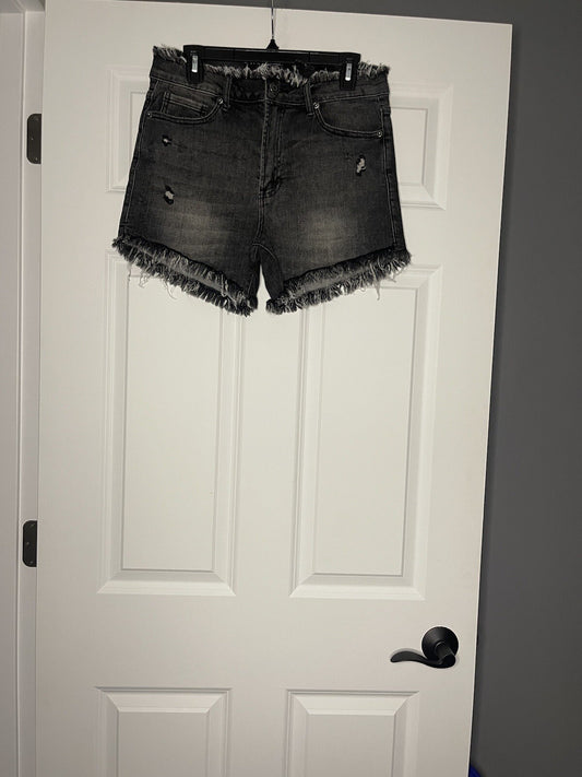 Risen ireland black fray shorts large NWT