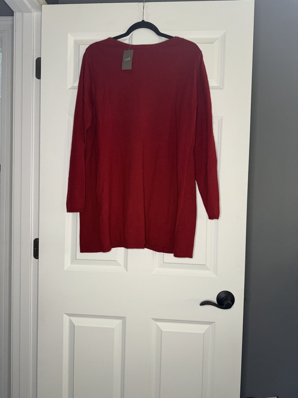 J Jill Sweater Xl True Red Ribbed Sides Nwt Msrp 79.00