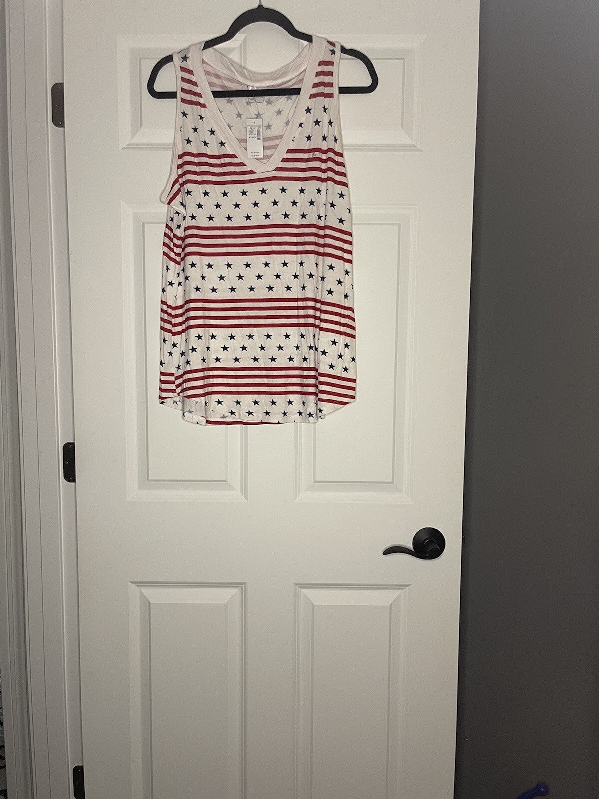 Maurice’s 24/7 Sleeveless Blouse Xl Red White Blue Stars And Stripes Nwt