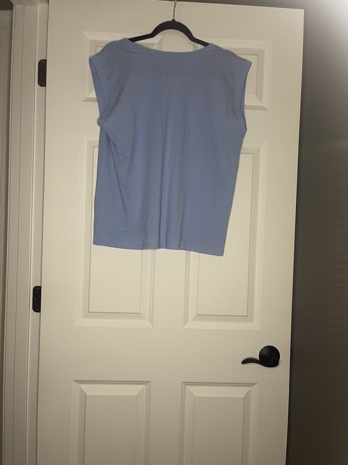 Loft Short Sleeve Blouse Light Blue Large Nwt 34.50 