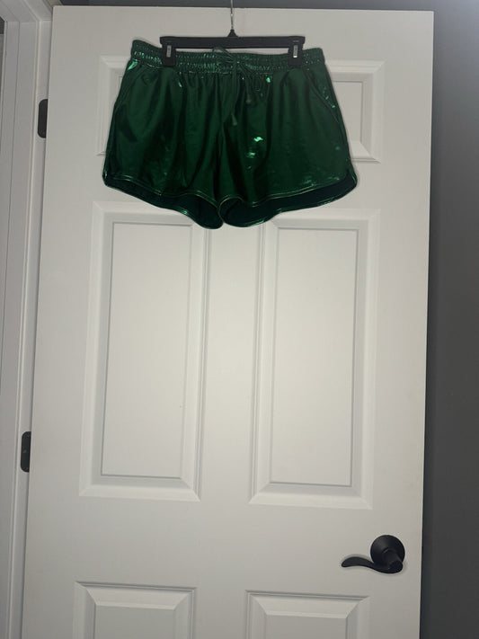 Poshdivah 3xl Metallic Green Shorts Nwot 
