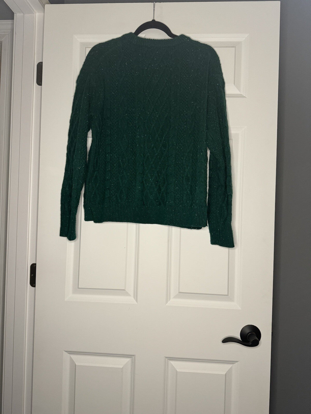 J Crew Sweater Large Green With Multi Green Stitching 