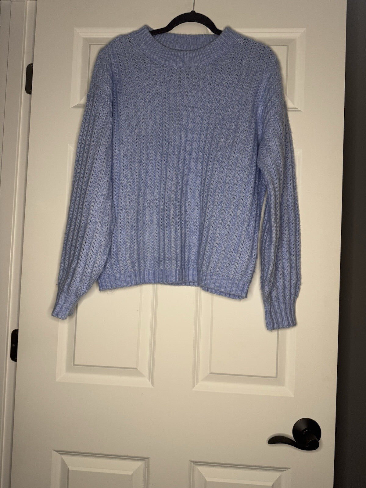 Loft Knit Sweater Baby Blue Large 